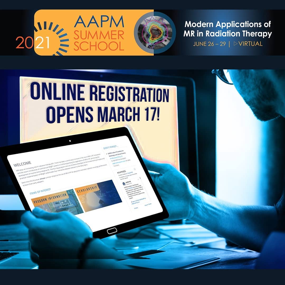 In the world of #MedPhys, 🎵 “school’s…IN…for…summer!” REGISTER NOW for the first-ever virtual #AAPMSS! : http://aapm.me/3vwc7Jj #MedicalPhysics #RadOnc