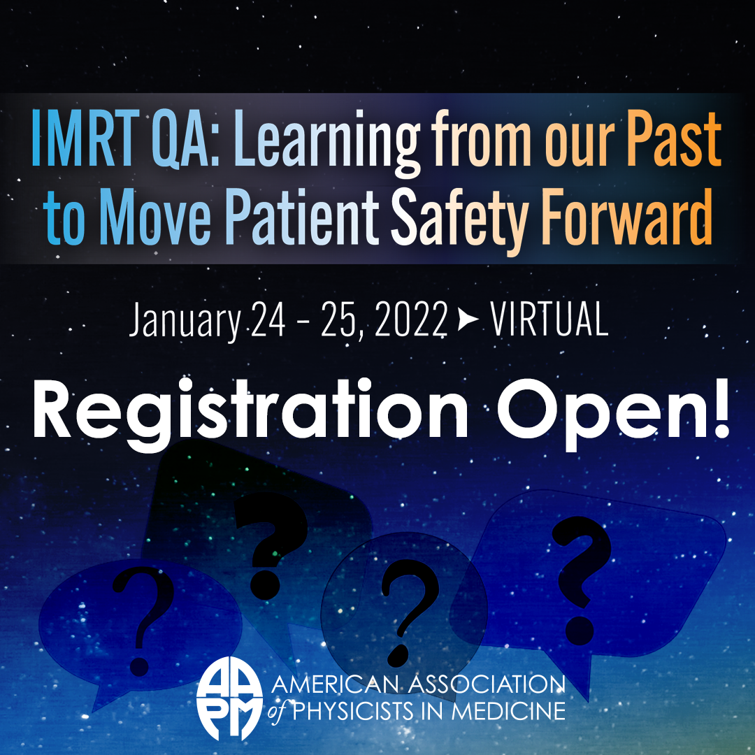 Don't miss exciting #MedicalPhysics presentations & lively #MedPhys discussions at #IMRTPatientSafety! Registration includes 6 additional weeks on-demand, CAMPEP-approved MPCEC hours & ABR approved SAM credit! REGISTER NOW: aapm.me/3wMp2rw