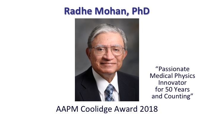 2018 Coolidge award winner Dr. Radhe Mohan